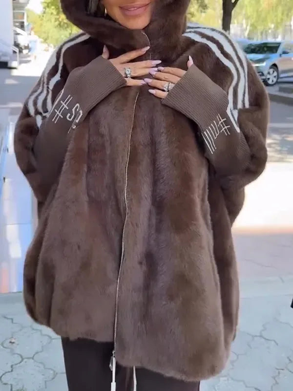 BRIELLE™ | Statement Faux Fur Hooded Jacket