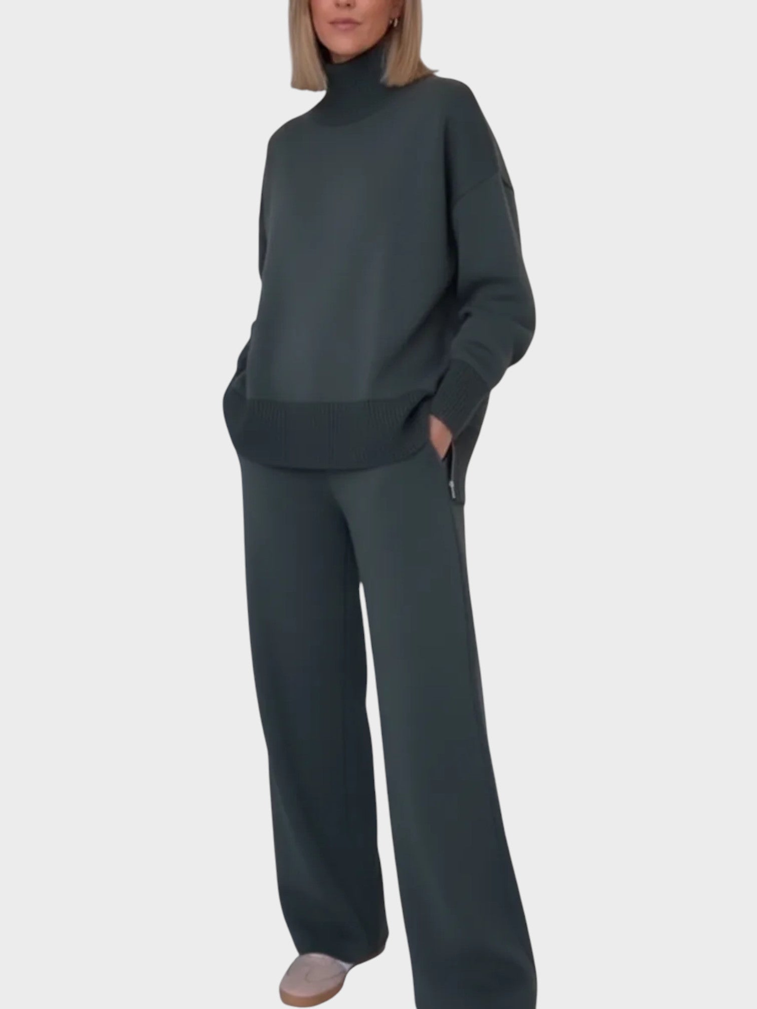 Holla I Top Straight Pants Two-Piece Set