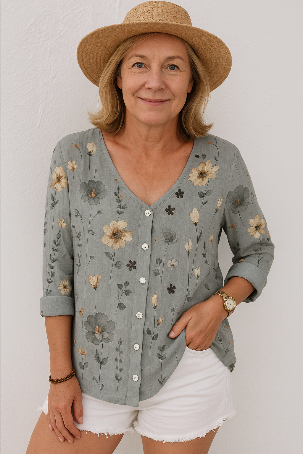 June | Floral Top - Natural Grace, Effortless Fit