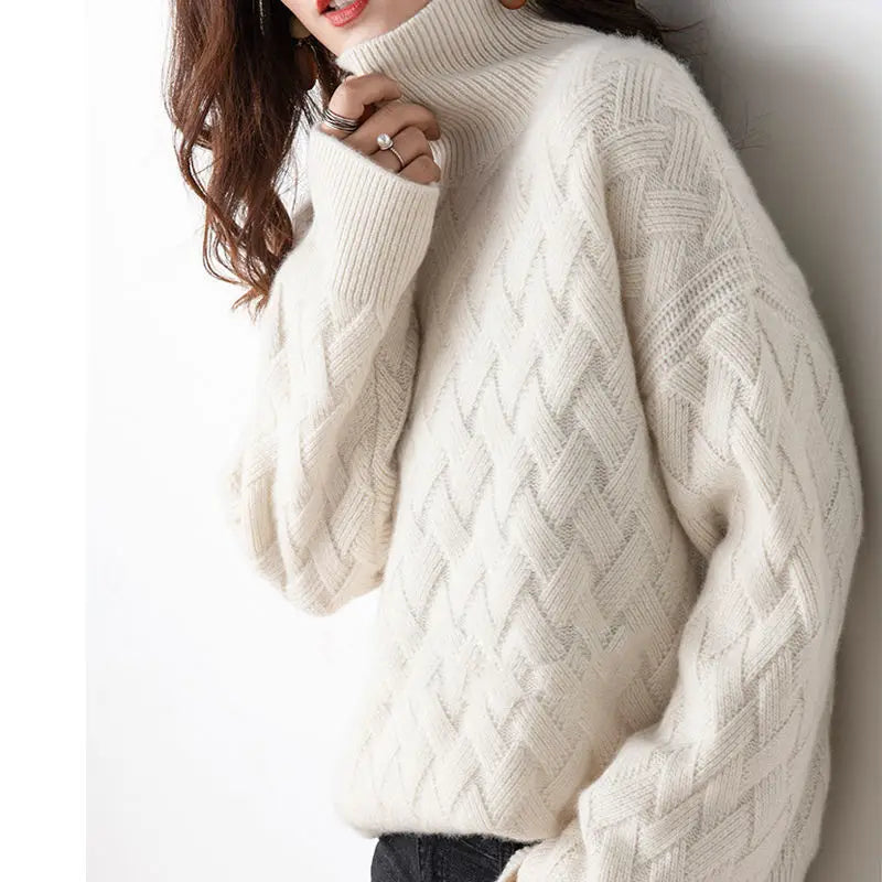 Briony London | Chevron Cashmere Roll Neck