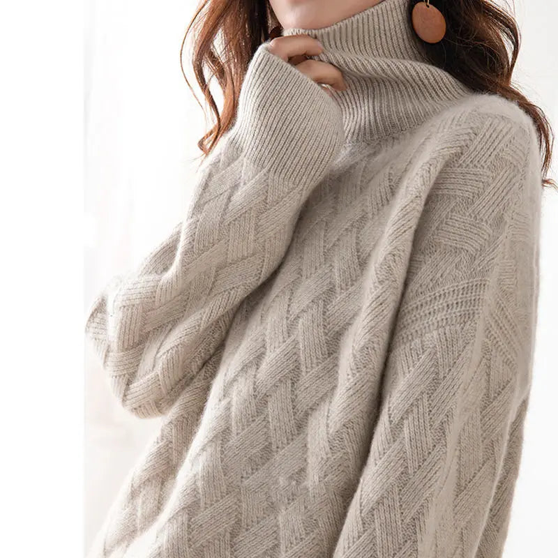 Briony London | Chevron Cashmere Roll Neck