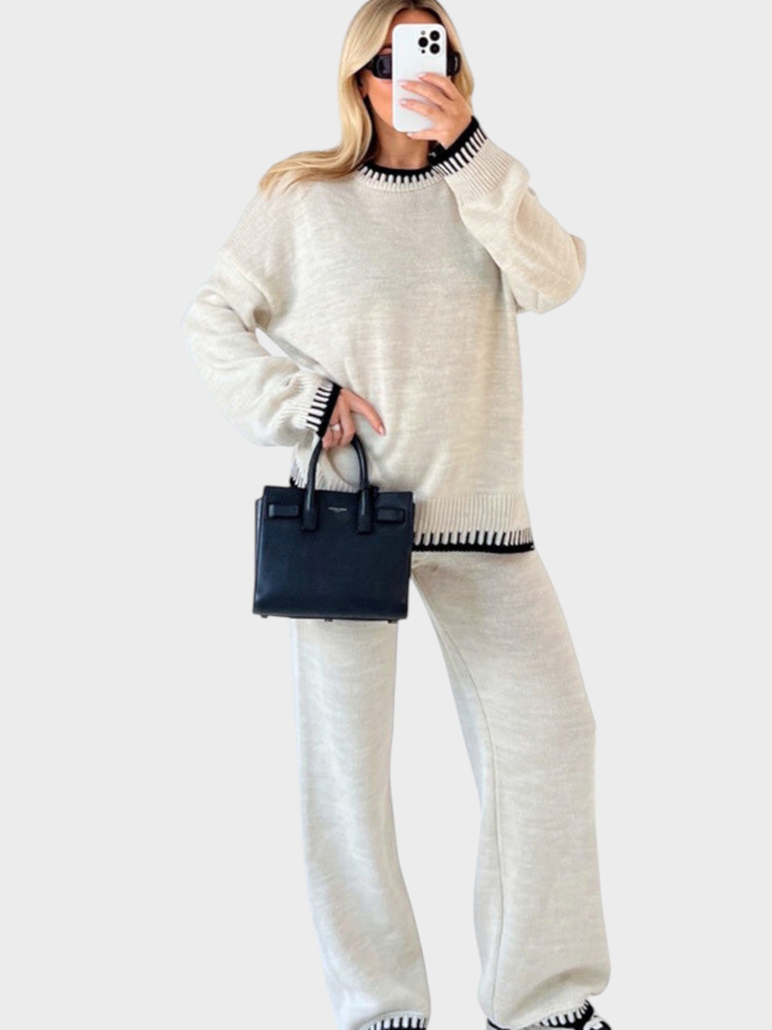 Cuddle I Cozy Contrast Knit Co‑Ord