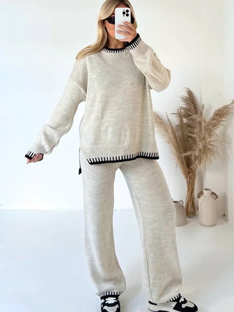 Cuddle I Cozy Contrast Knit Co‑Ord