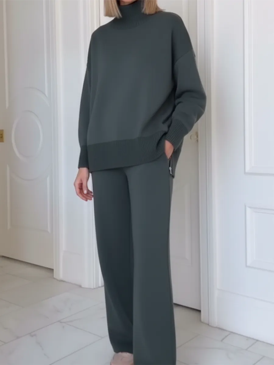 Holla I Top Straight Pants Two-Piece Set