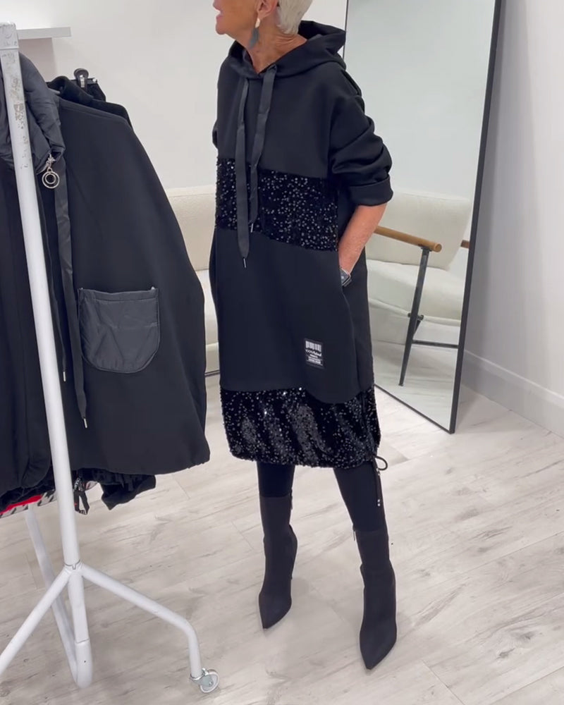Loravynna | Trendy Patchwork Hooded Dress