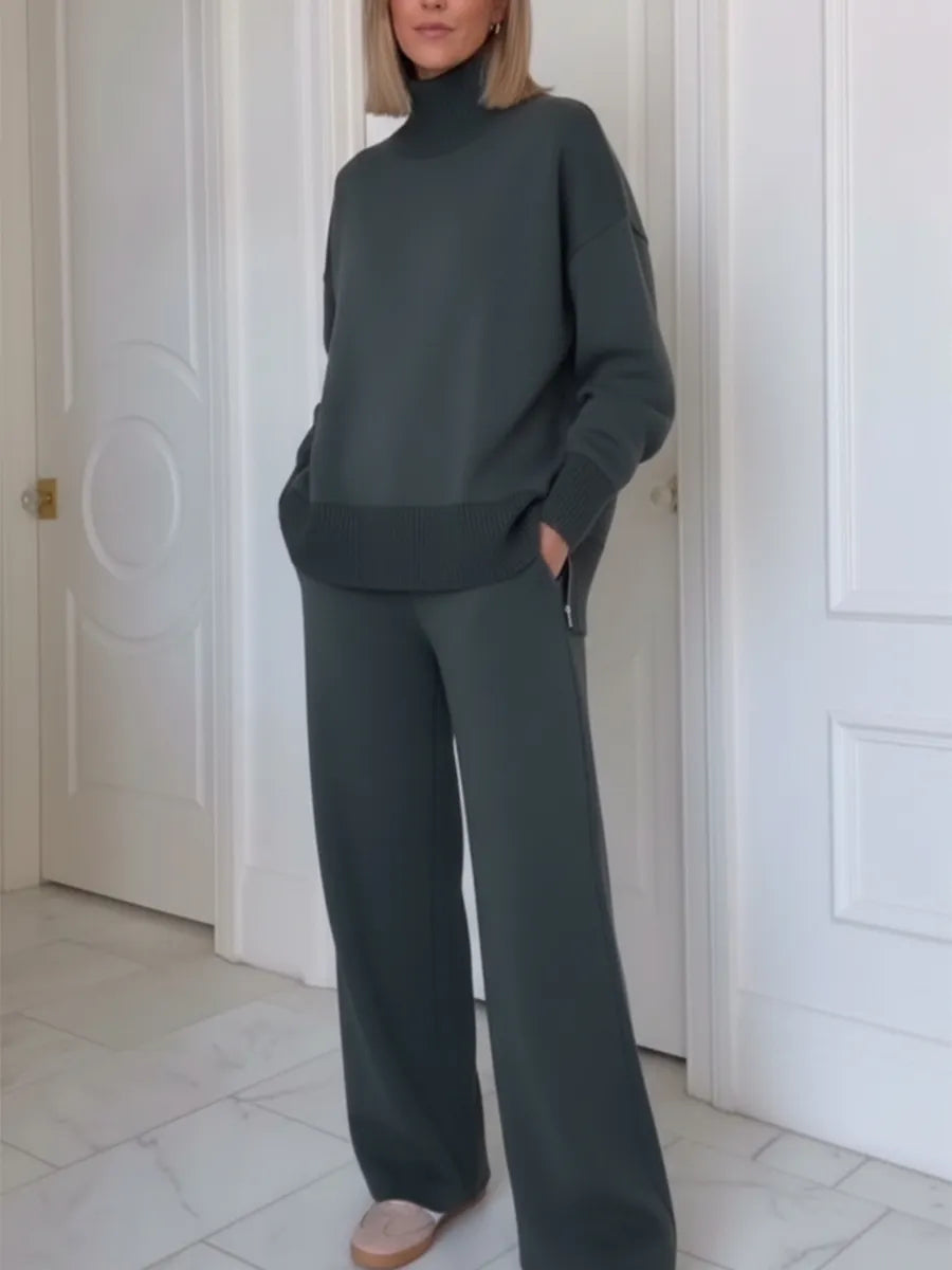 Holla I Top Straight Pants Two-Piece Set