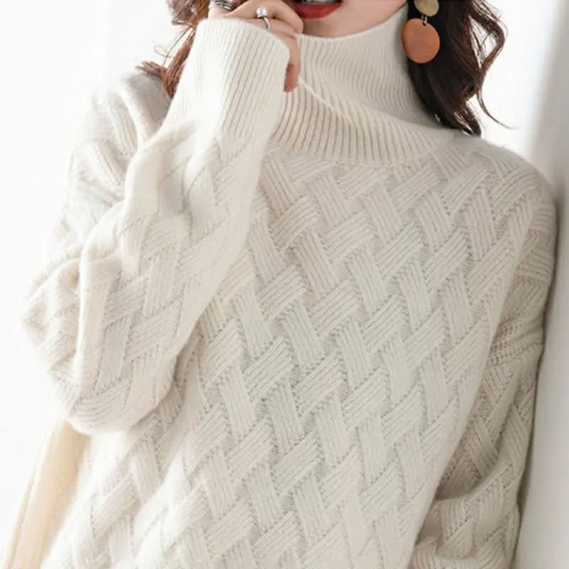 Briony London | Chevron Cashmere Roll Neck