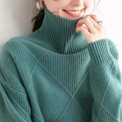 Elowyn London | Cashmere Geometric Knit Turtleneck