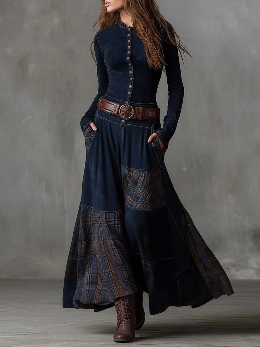 Lunori™ | Michelle Suede Maxi Dress