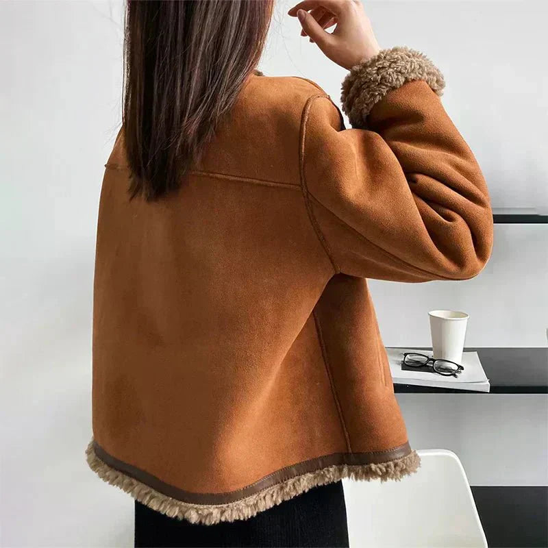 ANNA | Sheepskin Jacket with Button Detail