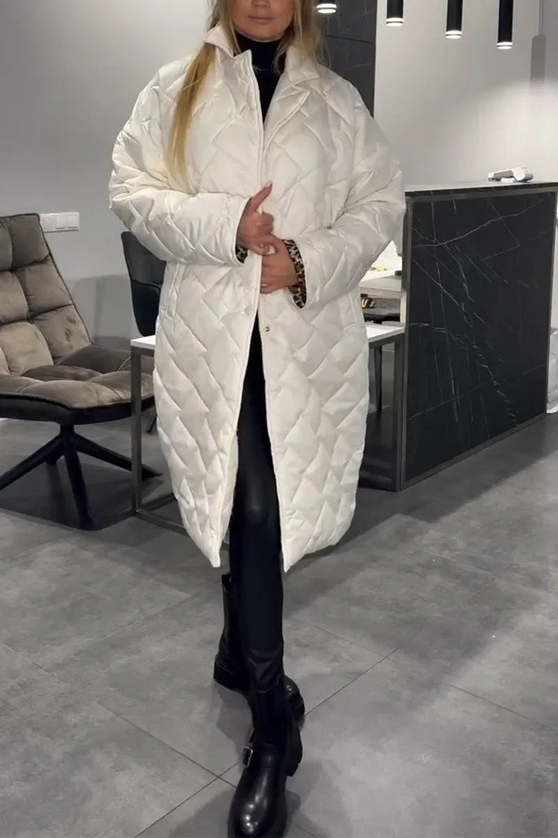 Joanna | Reversible Coat with Leopard Lining